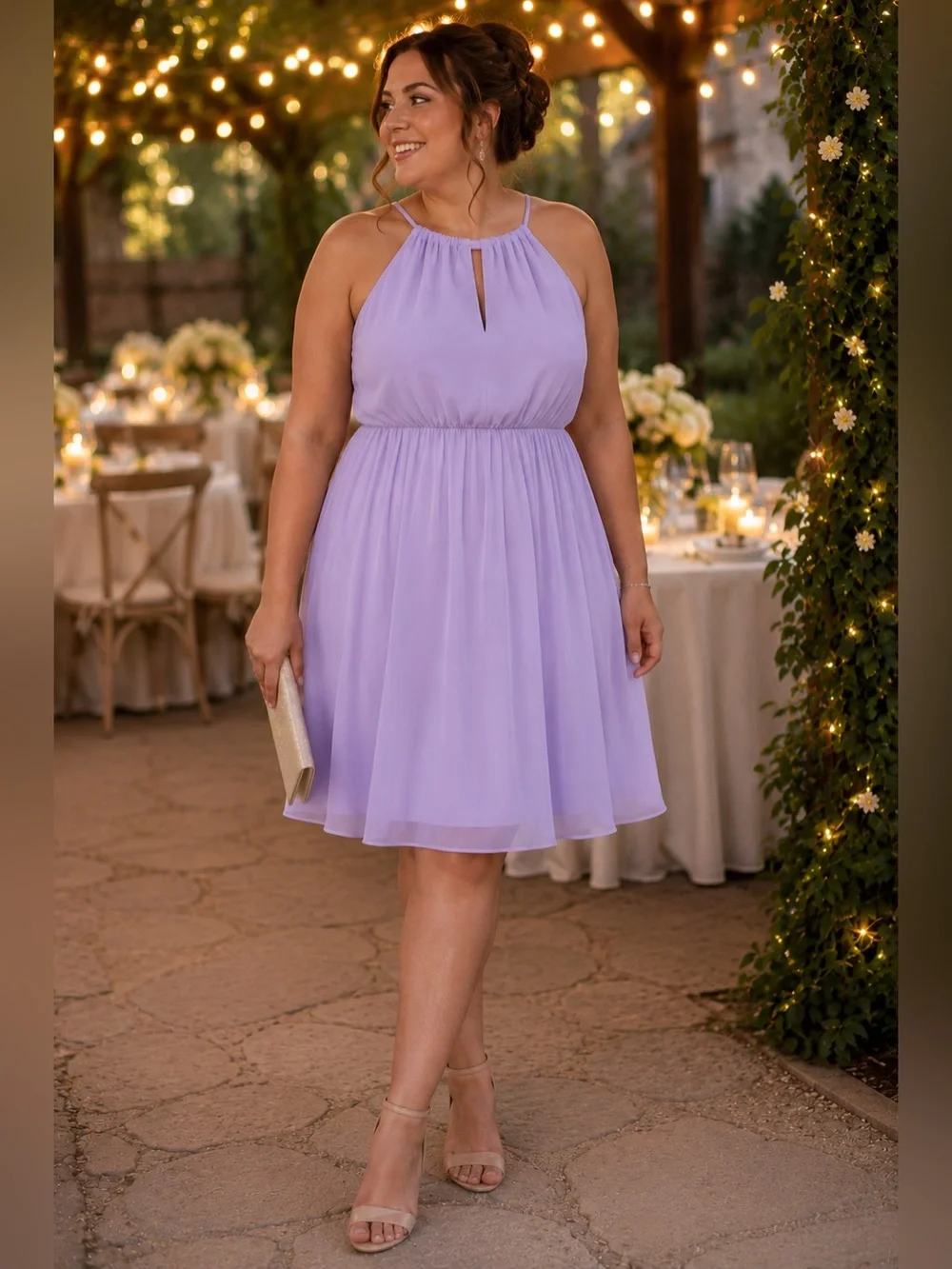 Torrid Lavender High Neck Keyhole Dress - Picture 1 of 12